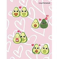 Lined Notebook: Blank Line Notebook Journal, cover Valentine avocado, 100 Pages - (8.5 x 11 inches) for taking notes, writing, organizing