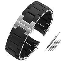 Silicone Rubber Watchband For AR5890 AR5889 AR5858 AR5920 AR5868 AR8023 Man 23mm Woman 20mm Steel In Rubber Watch Band Bracelet