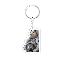 Dogecoin Much Wow Meme Shiba Inu Keychain