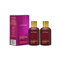 La French Ambition Perfume Combo for Men | 100ml + 100ml Eau De Parfum | Long Lasting Luxury Fragrance Set | Premium Scent | Perfume Gift Set (Pack of 2)