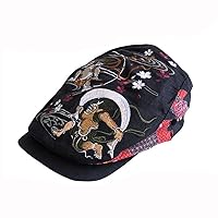 RP42 Japanese Pattern Embroidery Hunting, Embroidered Japanese Pattern, Hat, Fujin and Thunder God Pattern, Japanese Pattern, Cap, Japanese Pattern, Embroidered Mesh Cap, Tangled Soul Sword Cutter,