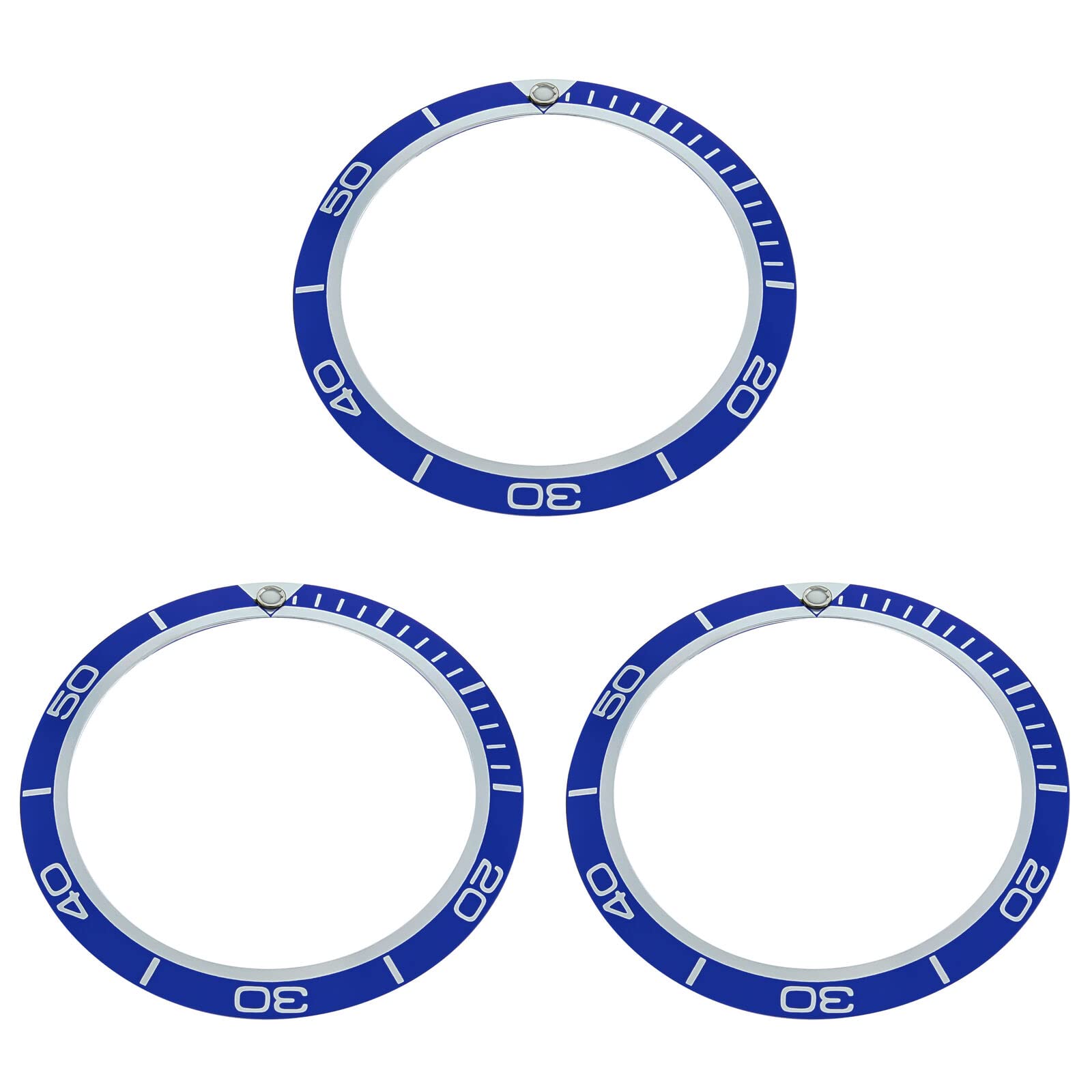 Ewatchparts 3 BEZEL INSERT COMPATIBLE WITH OMEGA WATCH SEAMASTER PLANET OCEAN 45MM OR 45.50MM BLUE TOP Q