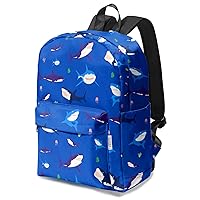 Lightweight Kids Backpack For School Boys and Girls, Preschool Kindergarten, Primary School, Daily Medium Size 3-14 Years Old (Shark/Blue)