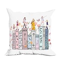 Music Love Gift Pillow Covers Book Lovers Gifts Decor, Fans Song Album Gift Pillow Covers 18x18, Throw Pillow Covers Decorative Square Cushion Covers for Couch Bed Sofa Sister Graduation