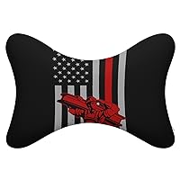 Ironworker American Flag Car Headrest Pillow 2pcs Memory Foam Neck Pillow Neck Support Pillow for Camping and Traveling