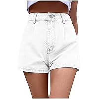 Womens Cowgirl Straight Leg Basic Shorts Loose Fit Shorts for Women Denim Summer Fall Shorts 2024 Trendy Y2K