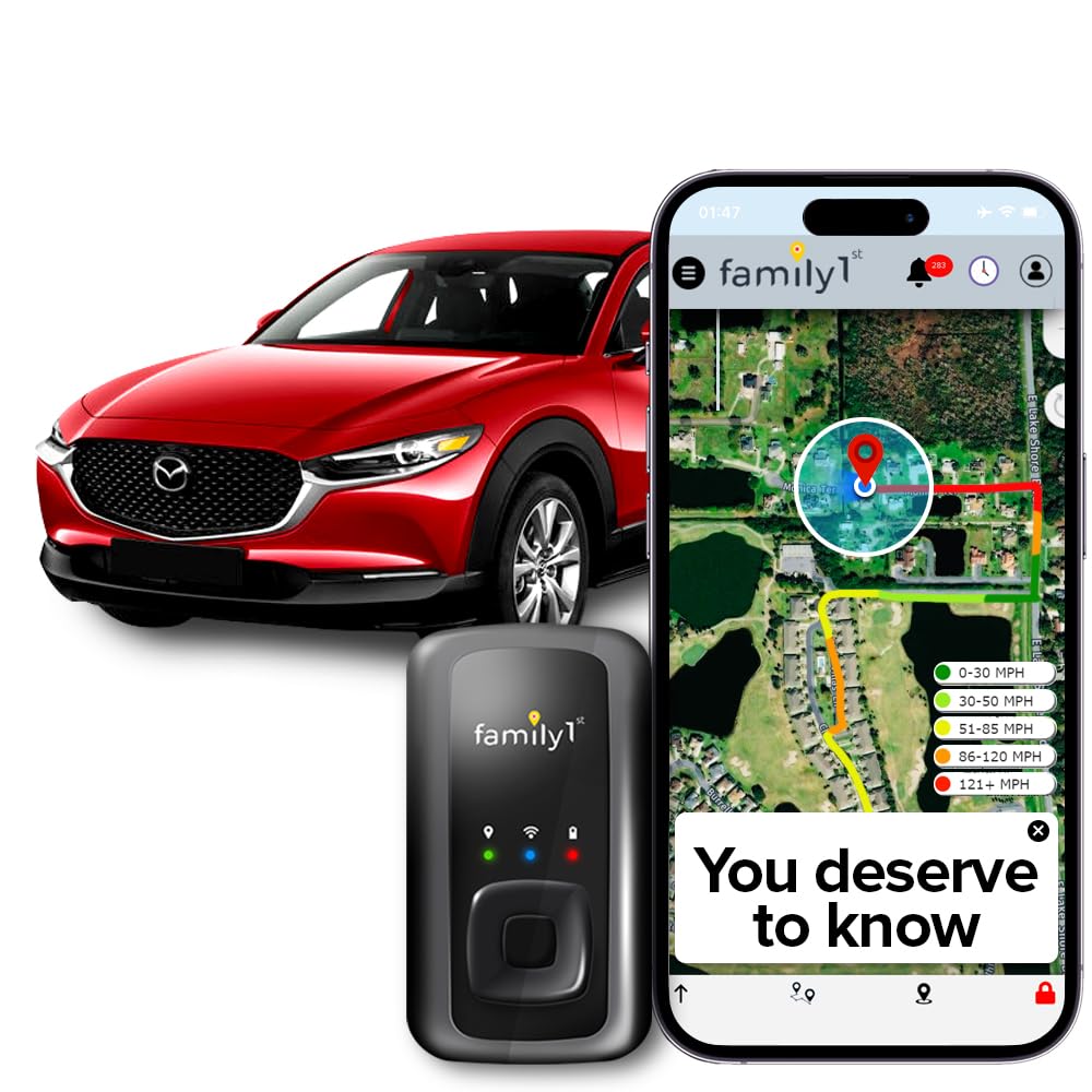 Family1st Compact Hidden Unlimited Real-Time Smallest GPS Tracker for Cars, Vehicles, Trucks, Loved Ones with App. Subscription Needed.
