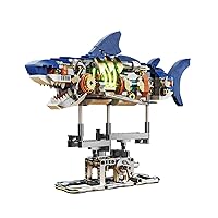 DAHONPA Half-Body Mecha Shark Building Blocks Set, 687 Pieces Kit with Base, Display and Collect Building Toy Gifts for Kids and Adults