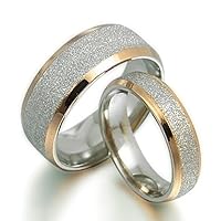 Groom and Bride Matching Anniversary Valentine's Day Gift Wedding Titanium Rings Set US size 3.5 to16.5