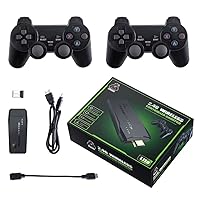 Cawevon Wireless Retro Gaming Console, 9 Classic Emulators, Plug and Play Video Game Stick Built-in 10000+ Classic Games, 4K HD HDMI Output for TV with Dual 2.4G Wireless Controllers (64G)