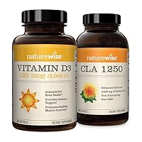 Vitamin D3 5000iu (125 mcg) 1 Year Supply CLA 1250 Natural Exercise Enhancement