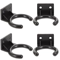 Microphone Wall Mount Holder 4pcs Microphone Wall Hanger Rack Wall Mounted Hook Holder Bracket Wireless Wall Clip Clamp Holders Mic Stands Tool for Home Hotel Karaoke Black