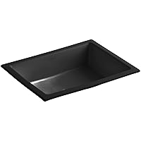 Kohler 2882-7 Vitreous china undermount Rectangular Bathroom Sink, 22 x 17.5 x 8.19 inches, Black/Black