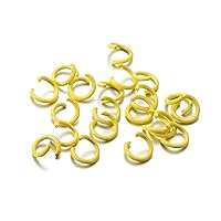 100Pcs/Pack Multicolored Metal Open Jump Rings,Iron Ring Baking Paint Opening Ring for DIY Jewelry Making Findings Accessories Supplies (Yellow)