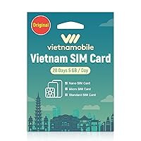 Vietnam SIM Card 20 Days 5 GB/Day, Plug-and-Play, Vietnamobile Unlimited Intranet Calls, 4G High-Speed Communication Network