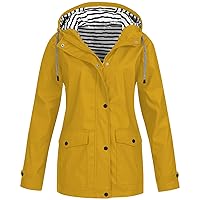 Raincoat Women Waterproof Long Hooded Trench Coats Lined Windbreaker Travel Jacket