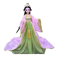 Chinese Hanfu Ball Joints Doll Ancient Princess Dress Up Toys Green Handmade Traditional Clothes Girls Gift, 12 inch Oriental Doll