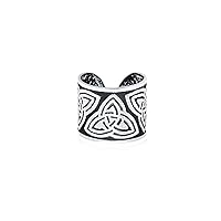 Unisex Boho Celtic Knot Triskele Bali Tribal Style Swirl Vine Wide Ear Cuff Earring Helix 1 Piece Non Pierced Cartilage Pink Rose Gold Plated .925 Sterling Silver Black Oxidized .925 Sterling Silver