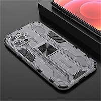 Armor Structure Shockproof Case for iPhone XR 12 Mini XS Xs Max X 8 7 15 Plus 11 12 13 14 Pro Max SE Holder Cover Magnetic Shell,Gray,for iPhone 13