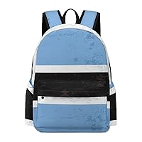 Retro Botswana Flag Casual Backpack Travel Hiking Laptop Business Bag for Men Women Work Camping Gym