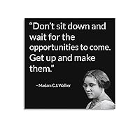 Madam C. J. Walker Poster Madam C. J. Walker Portrait Quote Poster (1) Canvas Painting Wall Art Poster for Bedroom Living Room Decor 12x12inch(30x30cm) Unframe-style