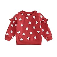 Toddler Baby Girl Boy Valentines Day Outfit Long Sleeve Letter Print Sweatshirt Shirt Infant Spring Clothes