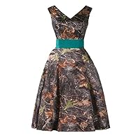 Knee Length Camo Bridesmaid Gowns Banquet Evening Holiday Prom Dress