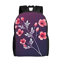 Flower Branch Gradient Print Backpack for Women Men Lightweight Laptop Backpacks Travel Laptop Bag Casual Daypack