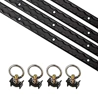 US Cargo Control L Track Tie Down System, Includes (4) 4 Foot Black Anodized Aluminum L-Track and (4) Black Single Stud O-Ring Fittings, Versatile Trailer Tie Down System for Trailers and Truck Beds