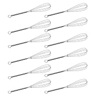 CHuangQi (Pack of 12) 7 inch Stainless Steel Whisk for Cooking, Blending, Whisking, Beating, Stirring, Balloon Whisk/Kitchen Whisk