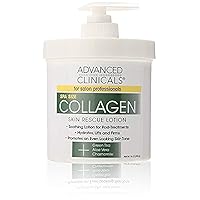 Advanced Clinicals Collagen Skin Rescue Lotion - Hydrate, Moisturize, Lift, Firm. Great for Dry Skin, 16 Ounce