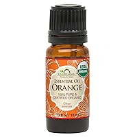 100% Pure Sweet Orange Essential Oil - USDA Certified Organic - 10 ml - w/Improved caps and droppers (More Size Variations Available)
