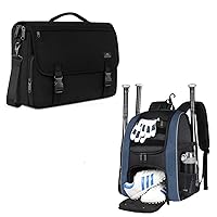 MATEIN Messenger Bag for Men, Baseball Backpack, Lightweight Softball Bag with Shoes Compartment for Men, Large Capacity Baseball Bags Gift for Adult with Fence Hook Hold 4 Tee Ball Bats,