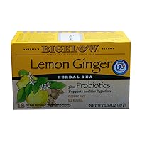 Bigelow Lemon Ginger Probiotics Herbal Tea (Pack of 4)