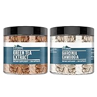 Earthborn Elements Garcinia Cambogia & Green Tea Bundle (200 Capsules Each), Pure & Undiluted, No Additives