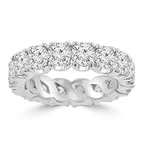 4.00 ct Ladies Round Cut Diamond Eternity Wedding Band Ring in 14 kt White Gold