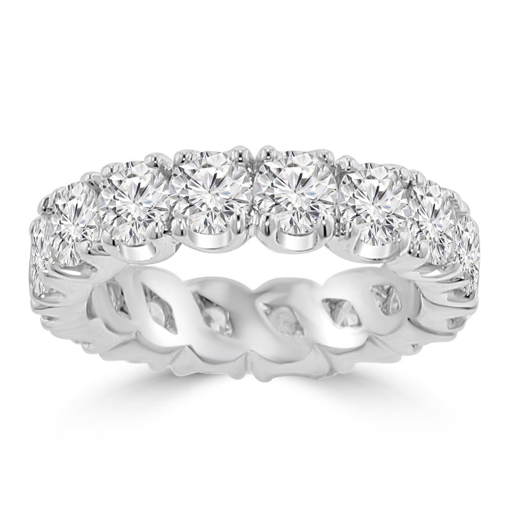 Madina Jewelry 4.00 ct Ladies Round Cut Diamond Eternity Wedding Band Ring in Platinum