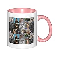 Drew Starkey Collage Coffee Mug 11 Oz Ceramic Tea Cup With Handle For Office Home Gift Men Women Pink