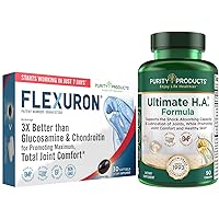 Flexuron Joint Formula + Ultimate HA Flexuron (Krill Oil, Low Molecular Weight Hyaluronic Acid, Astaxanthin) - Ultimate H.A. (BioCell Collagen, Quercetin, Hyaluronic Acid + More)