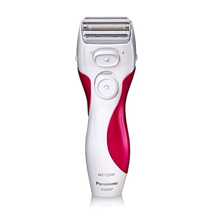 Panasonic Electric Shaver for Women, Cordless 3 Blade Razor, Pop-Up Trimmer, Close Curves, Wet Dry Operation, Independent Floating Heads - ES2207P