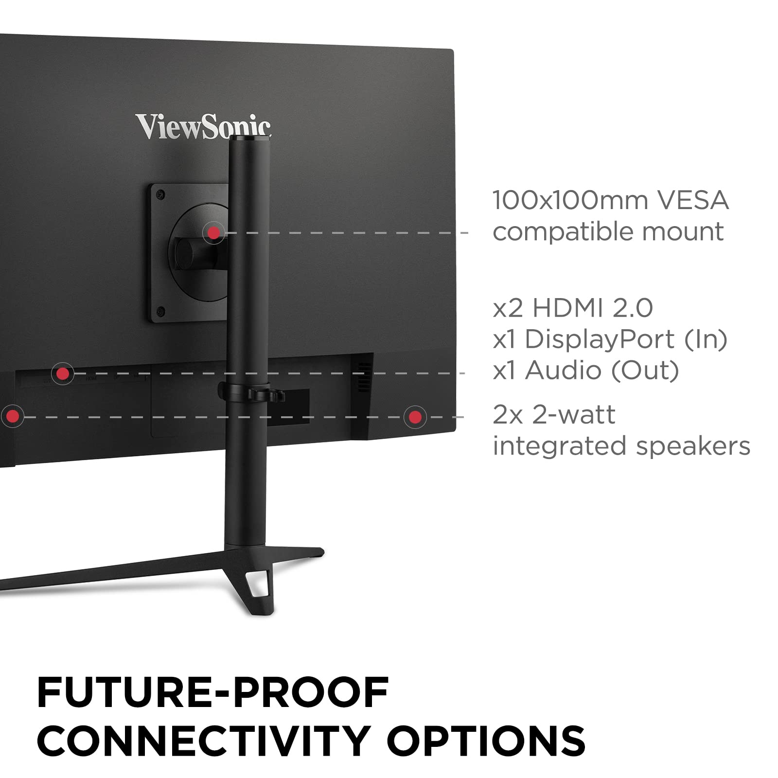 ViewSonic Omni VX2728J-2K 27 Inch Gaming Monitor 1440p 165hz 0.5ms IPS w/FreeSync Premium, Advanced Ergonomics, HDMI, DisplayPort, Black