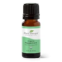 Plant Therapy Organic Peppermint Essential Oil 100% Pure, USDA Certified Organic, Undiluted, Natural Aromatherapy, for Diffuser, Skin, Hair, Therapeutic Grade 10 mL (1/3 oz)