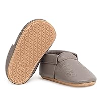 BirdRock Baby Hard Sole Fringeless Moccasins - Genuine Leather Shoes for Boys and Girls
