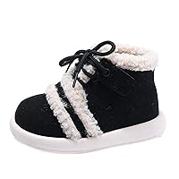 Fashion Winter Children Boots Boys And Girls Flat Ankle Boots Lace Up High Top Cotton Wool Little Girls Boots Size 12