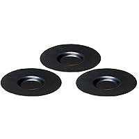 Aderia F-49388 Glass Plate, Black, Up to 10.4 x 0.9 inches (26.5 x 2.2 cm), Rimlet Plate, Set of 3, Made in Japan