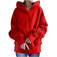 Hoodies for Women Trendy Pullover Zip Up Plus Size Hooded 2023 Hoodie Solid Color Sweatshirts Woman Blouse Clothes