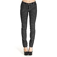Black and White Pinstripe Unisex Skinny Jeans