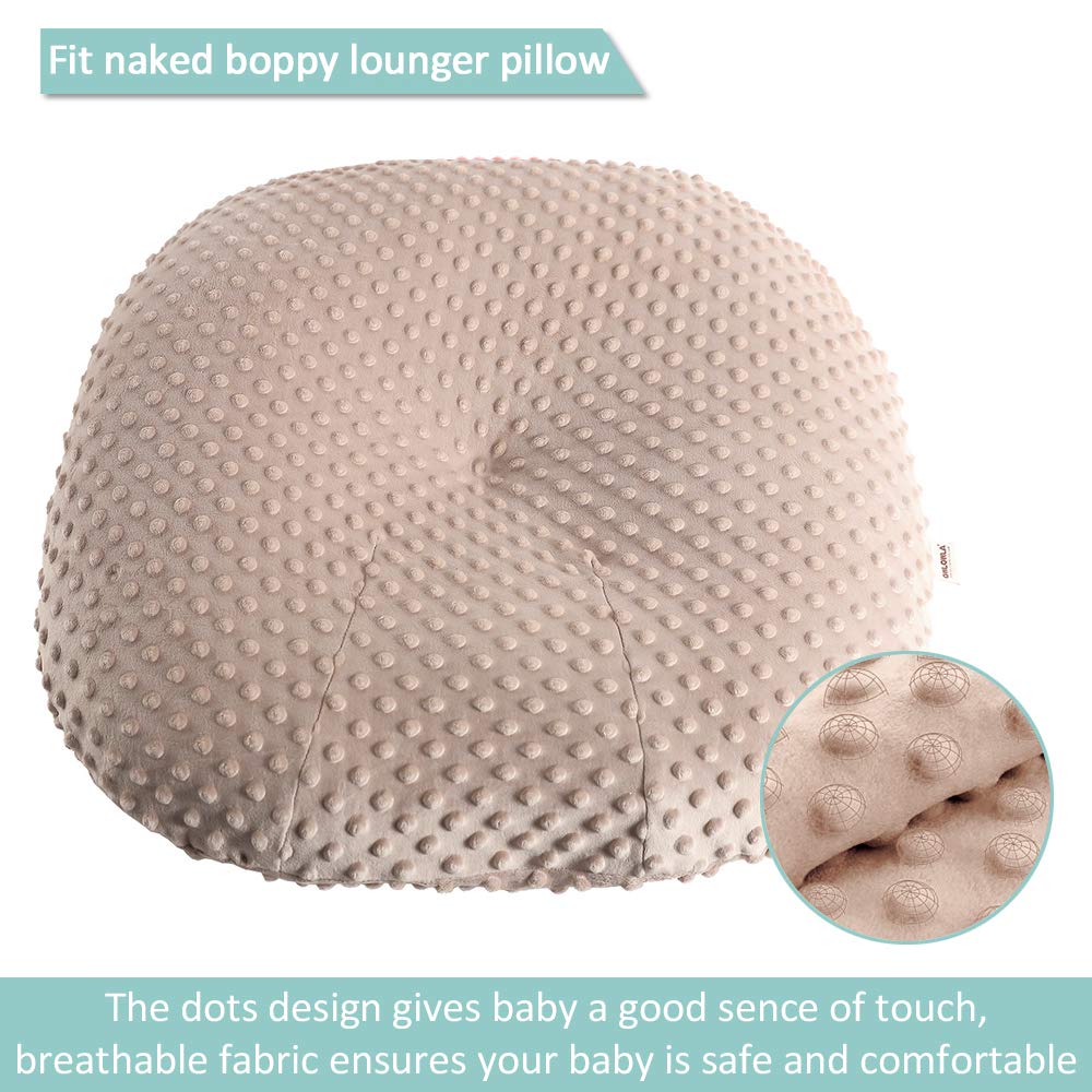 OWLOWLA Newborn Lounger Cover,Minky Removable Slipcover Fits Newborn Lounger for Baby Boy Girl(Khaki)