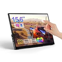 Portable Monitor Touchscreen 15.6'' 1080P FHD Laptop Travel Display USB C, HDMI Computer Monitor IPS Gaming Monitor w/Cover, Plug&Play Suitable for PC MAC Phone Xbox PS4/5 Switch