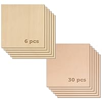 Basswood 6 PCS with Birch Plywood 30 PCS, 1/8